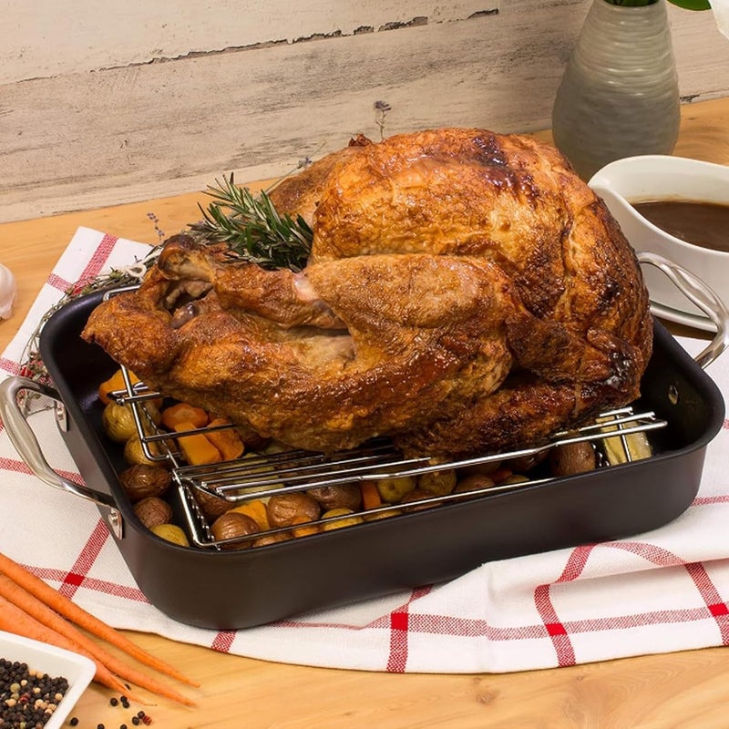 BQMAX Adjustable Turkey Chicken Roasting Rack, Universal Rib Roasting Rack, V-Shaped Turkey Roasting Rack - Image 2